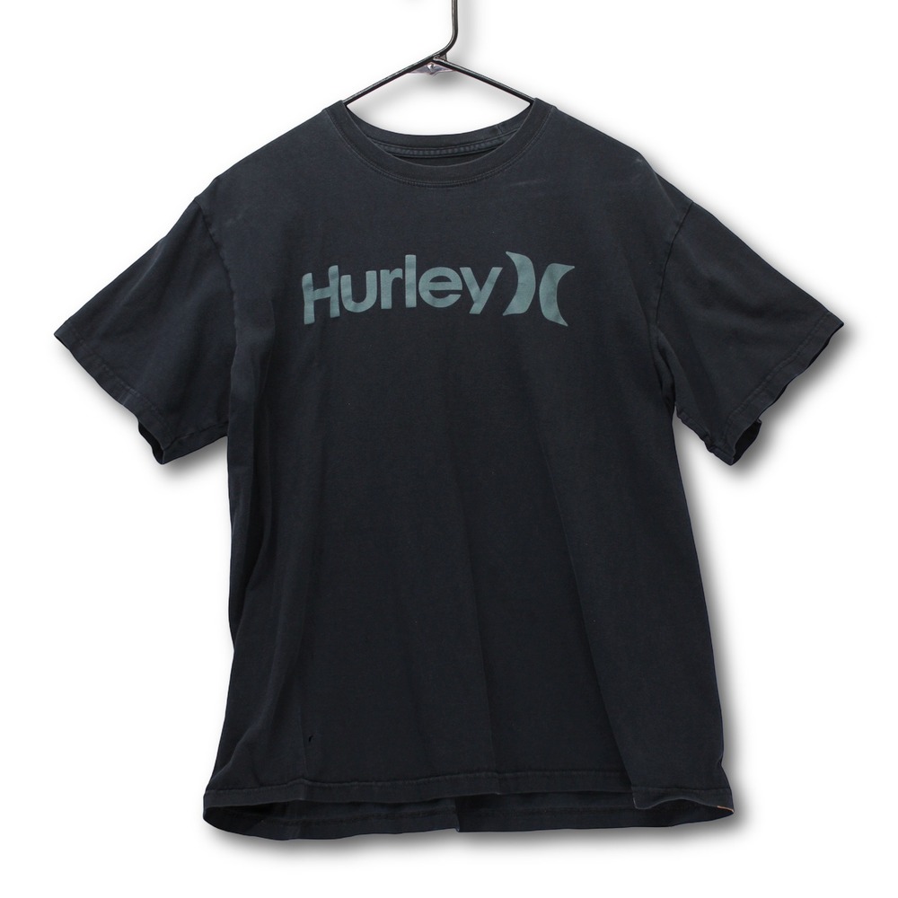 Vintage Y2k Hurley Graphic T-Shirt Mens Large Black Good